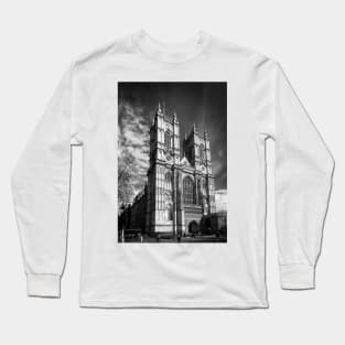 Westminster Abbey, London in monochrome Long Sleeve T-Shirt